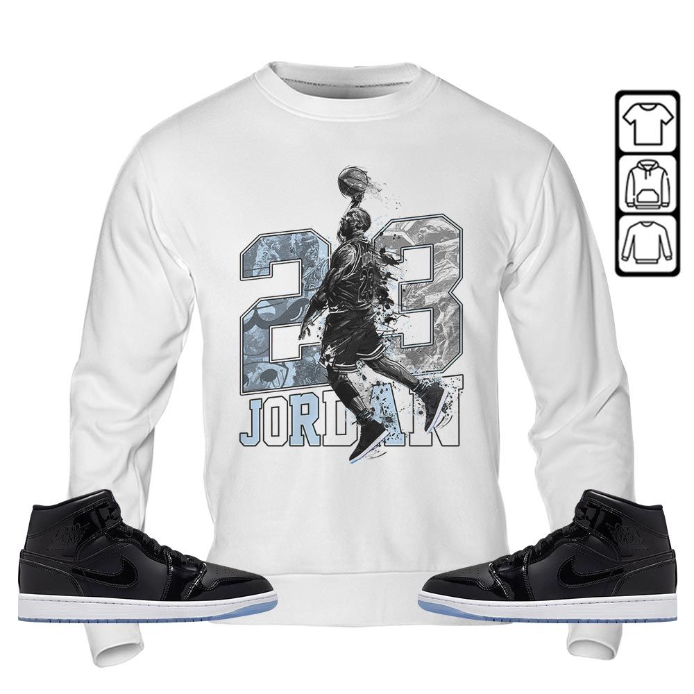 Air 23 Jordan Sneaker Shirt Match Space Jam 1s, Jordan 1 Mid Space Jam MKO Sweatshirt