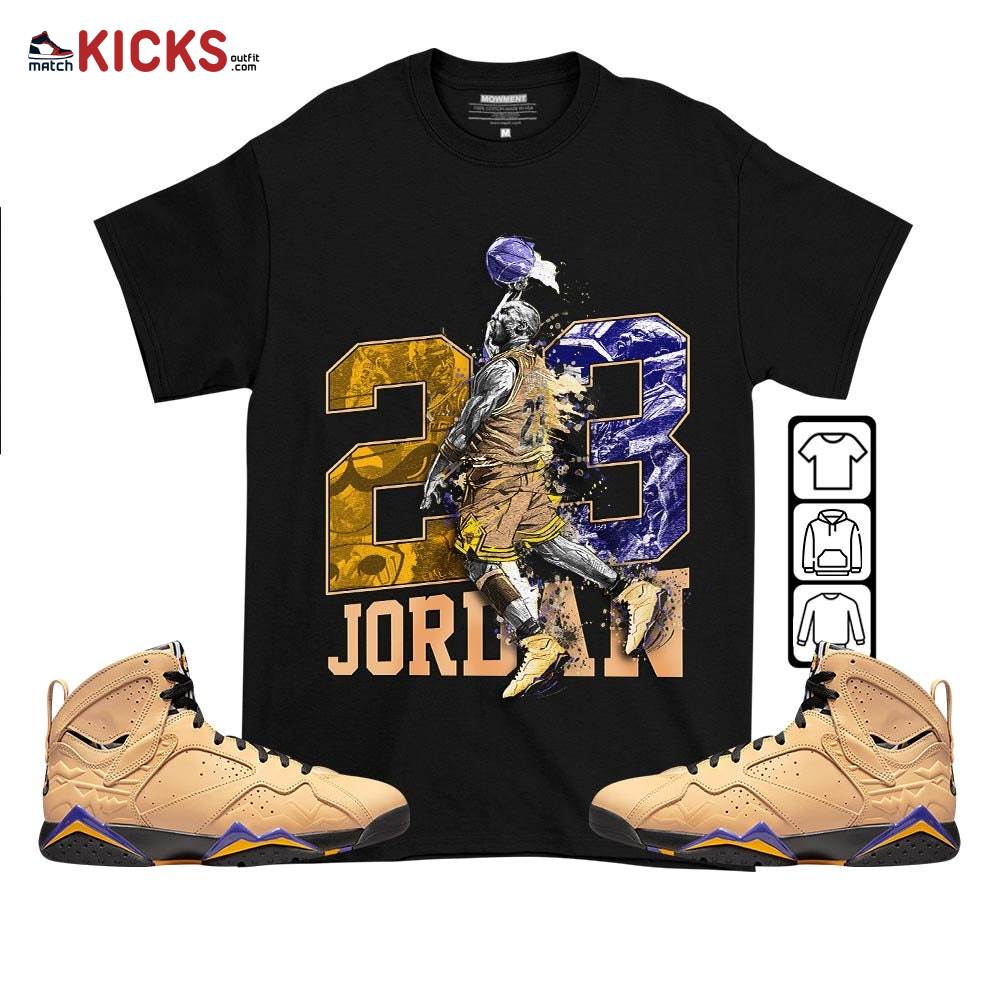 Air 23 Jordan Sneaker Shirt Match Vachetta Tan 7s, Jordan 7 SE Afrobeats MKO T-Shirt