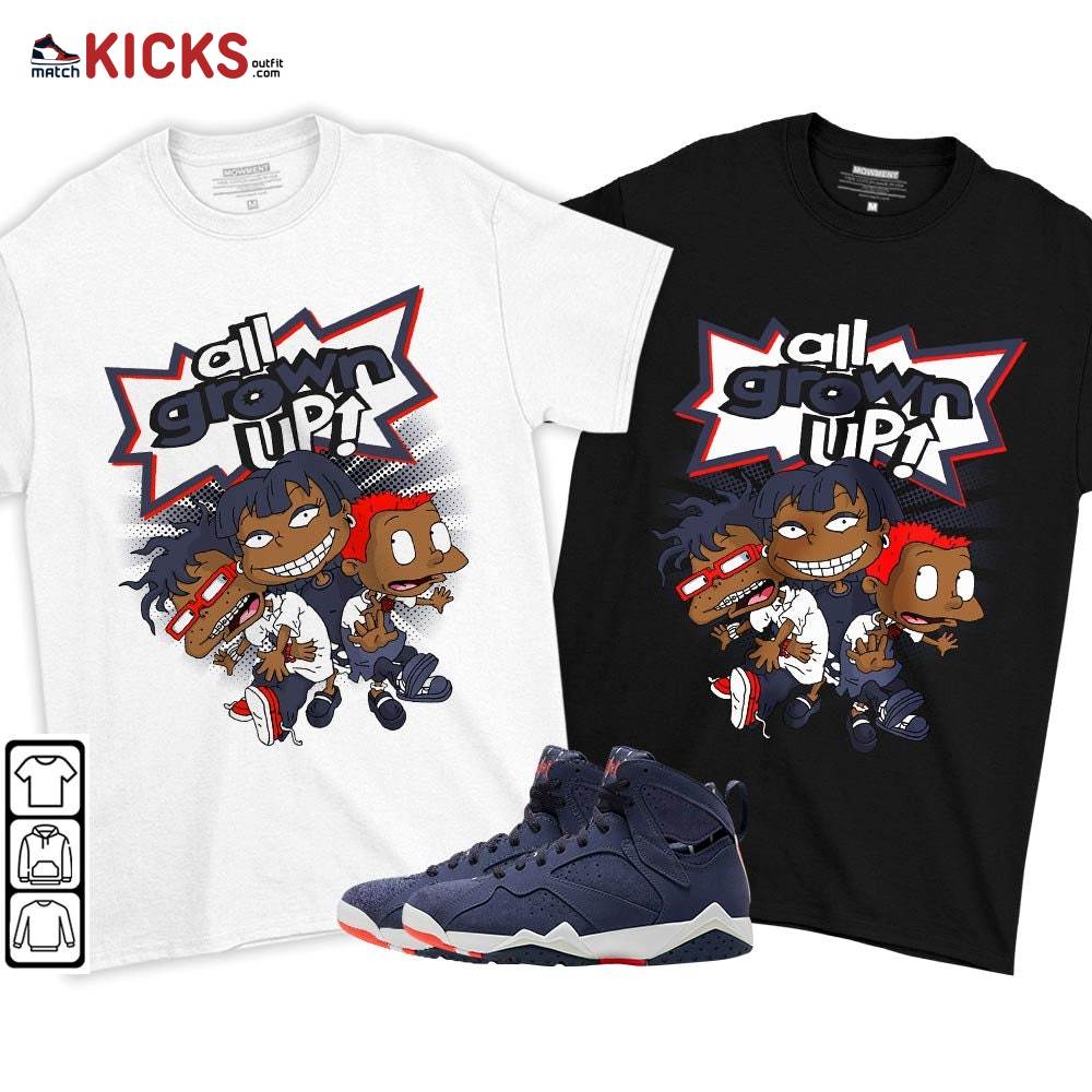 All Grown Up Sneaker Shirt Match 7 Neutral Indigo, Jordan 7 Quai 54 MKO T-Shirt
