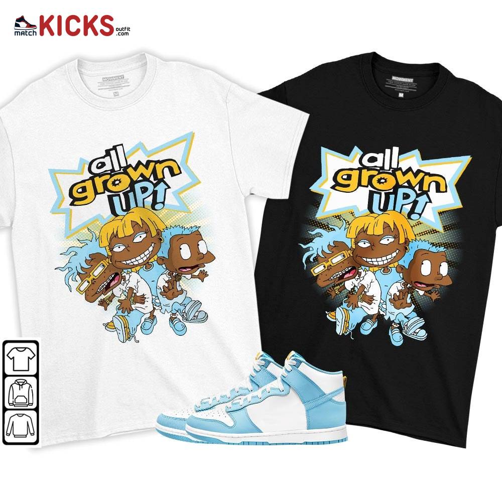 All Grown Up Sneaker Shirt Match Dunk High Blue Chill, Dunk High Homer Simpson MKO T-Shirt