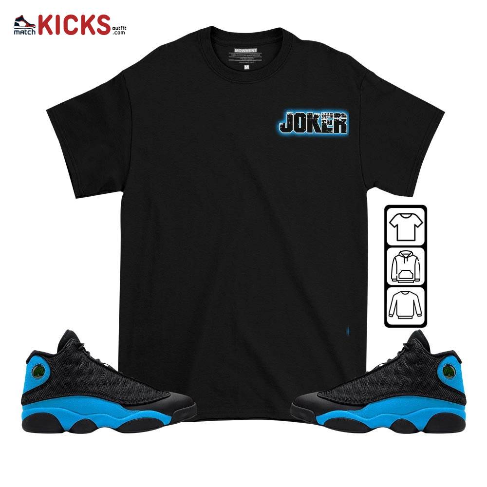 Anti-Hero Sneaker Shirt Match Black University Blue 13s, Jordan 13 Black University Blue 2022 MKO T-Shirt