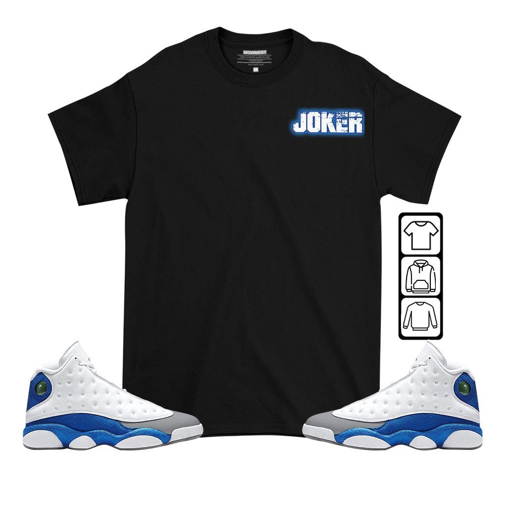 Anti-Hero Sneaker Shirt Match French Blue 13s, Jordan 13 French Blue MKO T-Shirt Anti-Hero Sneaker Shirt Match French Blue 13s, Jordan 13 French Blue MKO T-Shirt