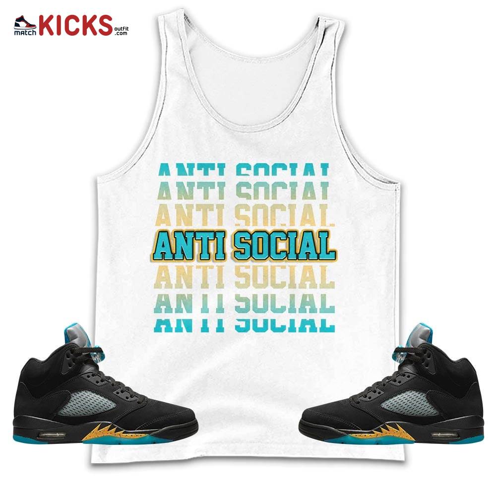Anti Social Sneaker Shirt Match 2023 Retro Aqua 5s, Jordan 5 Aqua MKO Tank Top