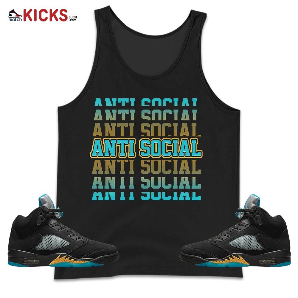 Anti Social Sneaker Shirt Match 2023 Retro Aqua 5s, Jordan 5 Aqua MKO Tank Top