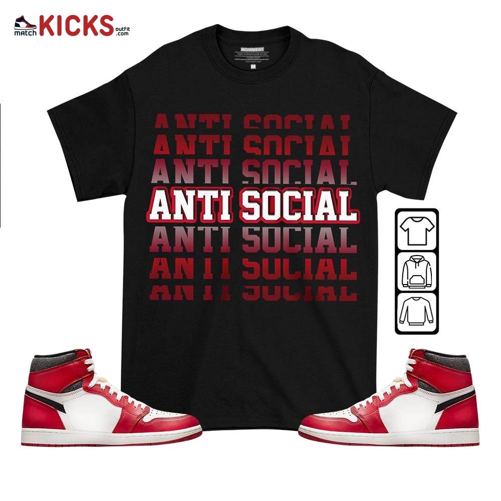 Anti Social Sneaker Shirt Match High OG Chicago 1s, Jordan 1 Lost and Found Chicago MKO T-Shirt