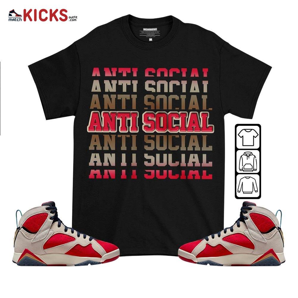 Anti Social Sneaker Shirt Match Trophy Room 7s, Jordan 7 Trophy Room MKO T-Shirt Anti Social Sneaker Shirt Match Trophy Room 7s, Jordan 7 Trophy Room MKO T-Shirt