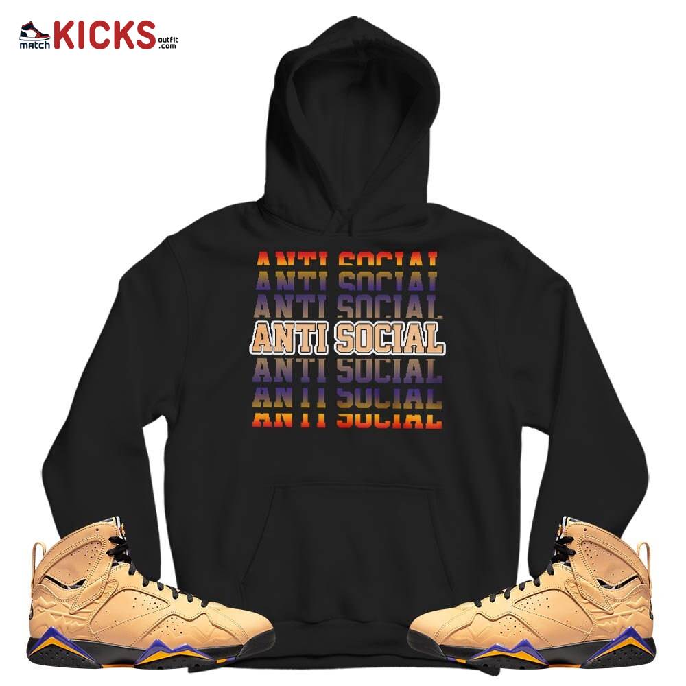 Anti Social Sneaker Shirt Match Vachetta Tan 7s, Jordan 7 SE Afrobeats MKO T-Shirt Anti Social Sneaker Shirt Match Vachetta Tan 7s, Jordan 7 SE Afrobeats MKO T-Shirt