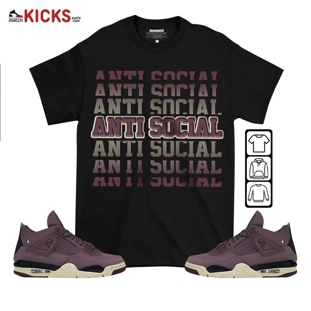 Anti Social Sneaker Shirt Match Violet Ore 4s, Jordan 4 A Ma Maniere Violet Ore MKO T-Shirt