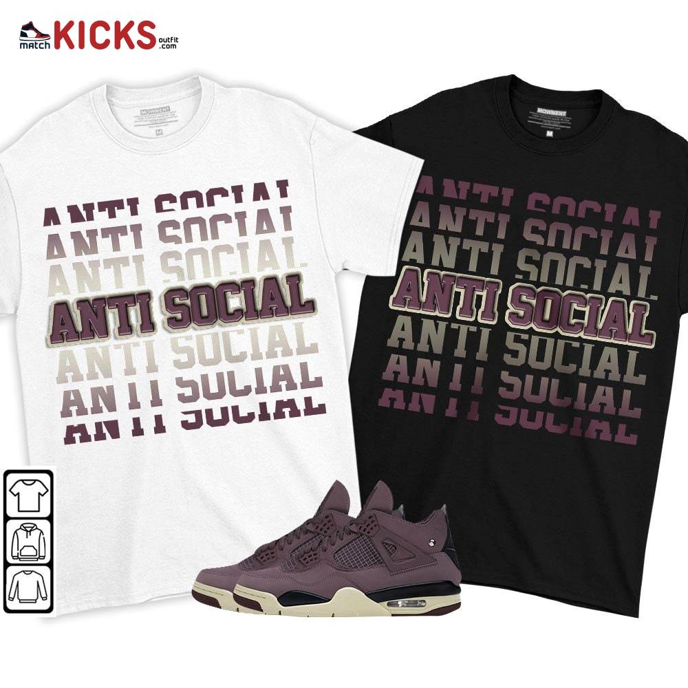 Anti Social Sneaker Shirt Match Violet Ore 4s, Jordan 4 A Ma Maniere Violet Ore MKO T-Shirt