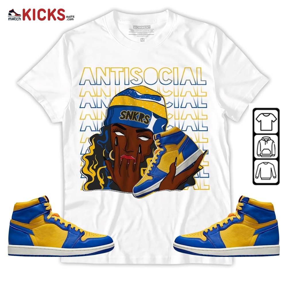 Antisocial Girl Sneaker Shirt Match 2023 Laney 1s, Jordan 1 Retro High Laney MKO T-Shirt Antisocial Girl Sneaker Shirt Match 2023 Laney 1s, Jordan 1 Retro High Laney MKO T-Shirt