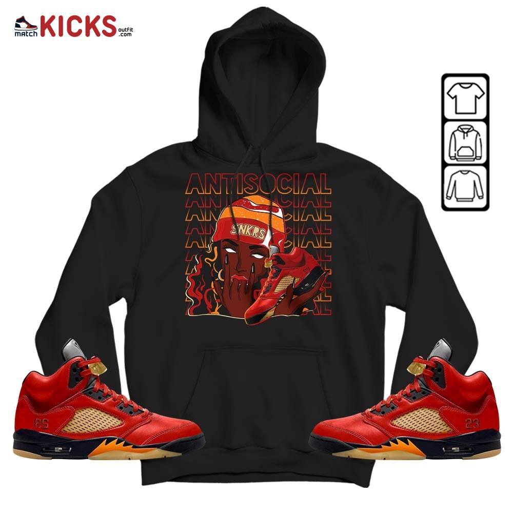 Antisocial Girl Sneaker Shirt Match 5 Dunk On Mars, Jordan 5 Mars For Her MKO T-Shirt Antisocial Girl Sneaker Shirt Match 5 Dunk On Mars, Jordan 5 Mars For Her MKO T-Shirt