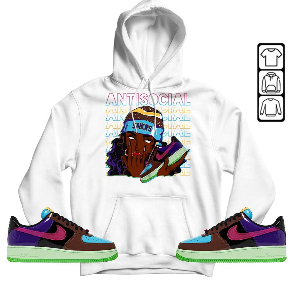 Antisocial Girl Sneaker Shirt Match AF 1 Low SP Pink Prime, Air Force 1 Undefeated Pink Prime MKO T-Shirt