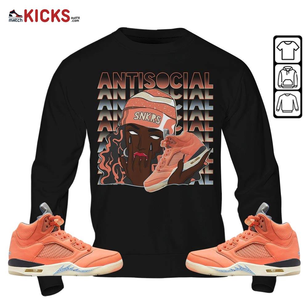 Antisocial Girl Sneaker Shirt Match Crimson Bliss 5s, Jordan 5 DJ Khaled Crimson Bliss MKO Hoodie Antisocial Girl Sneaker Shirt Match Crimson Bliss 5s, Jordan 5 DJ Khaled Crimson Bliss MKO Hoodie