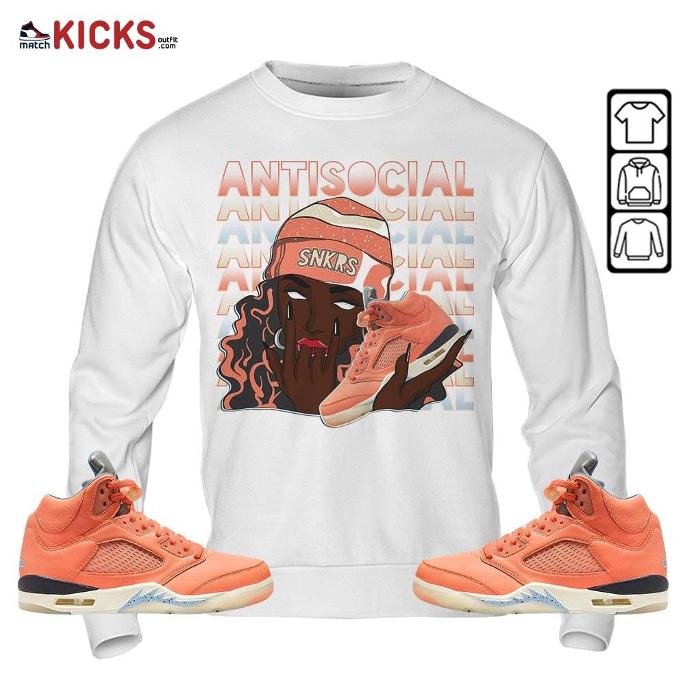 Antisocial Girl Sneaker Shirt Match Crimson Bliss 5s, Jordan 5 DJ Khaled Crimson Bliss MKO Hoodie Antisocial Girl Sneaker Shirt Match Crimson Bliss 5s, Jordan 5 DJ Khaled Crimson Bliss MKO Hoodie