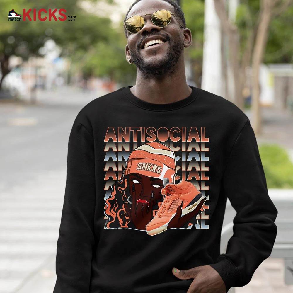 Antisocial Girl Sneaker Shirt Match Crimson Bliss 5s, Jordan 5 DJ Khaled Crimson Bliss MKO Hoodie Antisocial Girl Sneaker Shirt Match Crimson Bliss 5s, Jordan 5 DJ Khaled Crimson Bliss MKO Hoodie