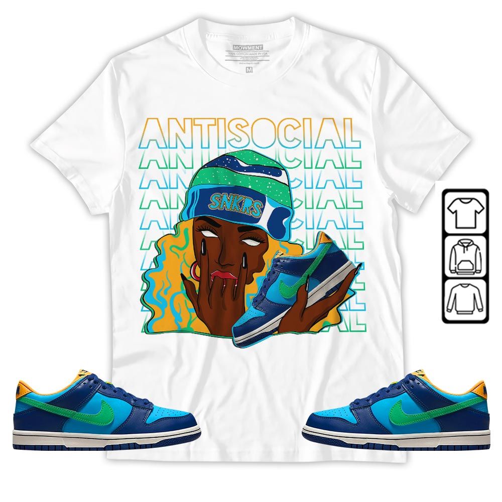 Antisocial Girl Sneaker Shirt Match Dunk Low GS Kyrie, Dunk Low GS Electric Algae MKO T-Shirt Antisocial Girl Sneaker Shirt Match Dunk Low GS Kyrie, Dunk Low GS Electric Algae MKO T-Shirt