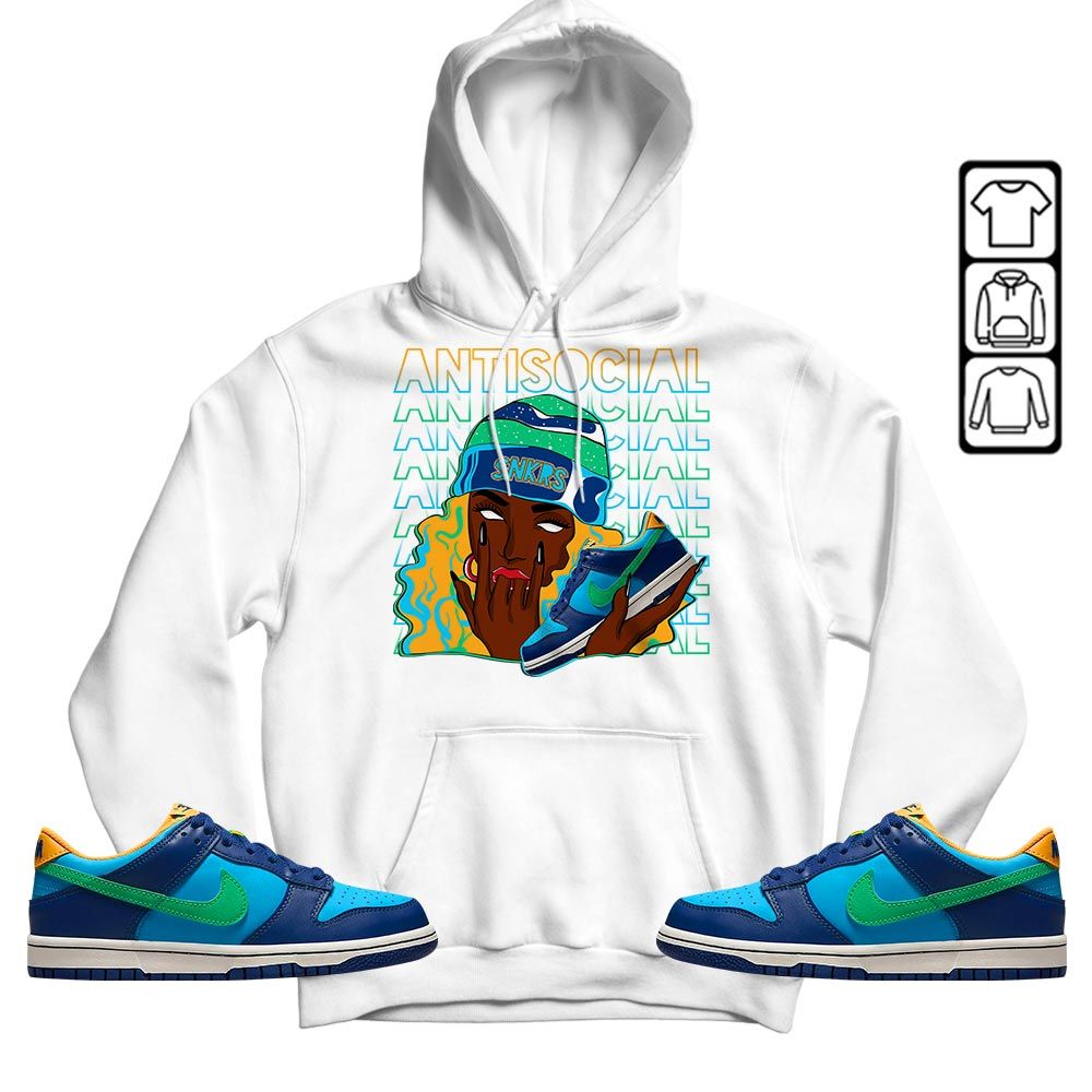 Antisocial Girl Sneaker Shirt Match Dunk Low GS Kyrie, Dunk Low GS Electric Algae MKO T-Shirt