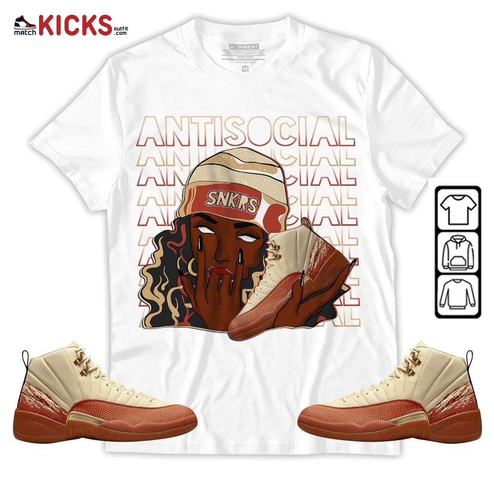 Antisocial Girl Sneaker Shirt Match Eastside Golf 12s, Jordan 12 Retro Eastside Golf MKO T-Shirt