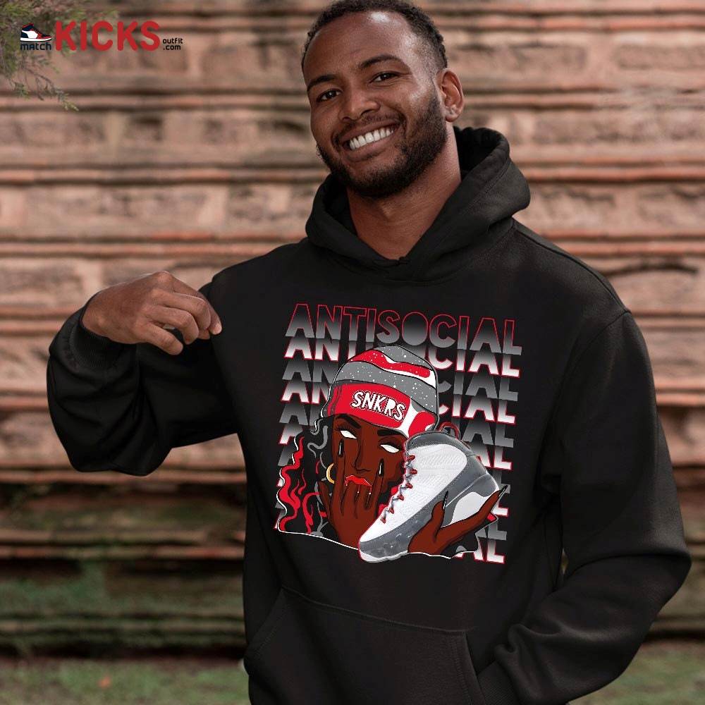 Antisocial Girl Sneaker Shirt Match Fire Red 9s, Jordan 9 Retro Fire Red MKO Sweatshirt Antisocial Girl Sneaker Shirt Match Fire Red 9s, Jordan 9 Retro Fire Red MKO Sweatshirt