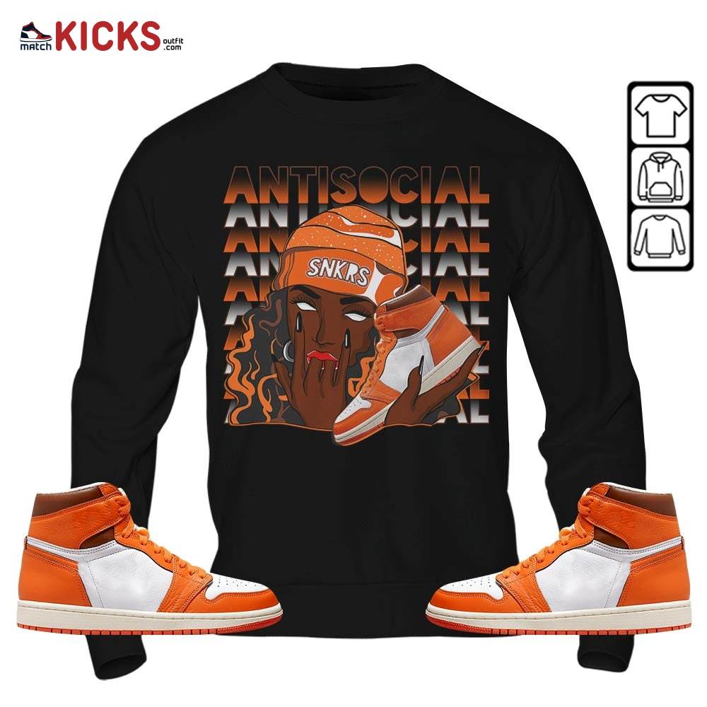 Antisocial Girl Sneaker Shirt Match High OG Starfish 1s, Jordan 1 Retro High OG Starfish MKO Sweatshirt Antisocial Girl Sneaker Shirt Match High OG Starfish 1s, Jordan 1 Retro High OG Starfish MKO Sweatshirt