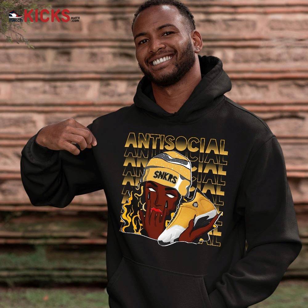 Antisocial Girl Sneaker Shirt Match Light Ginger 14s, Jordan 14 Retro Light Ginger MKO T-Shirt Antisocial Girl Sneaker Shirt Match Light Ginger 14s, Jordan 14 Retro Light Ginger MKO T-Shirt