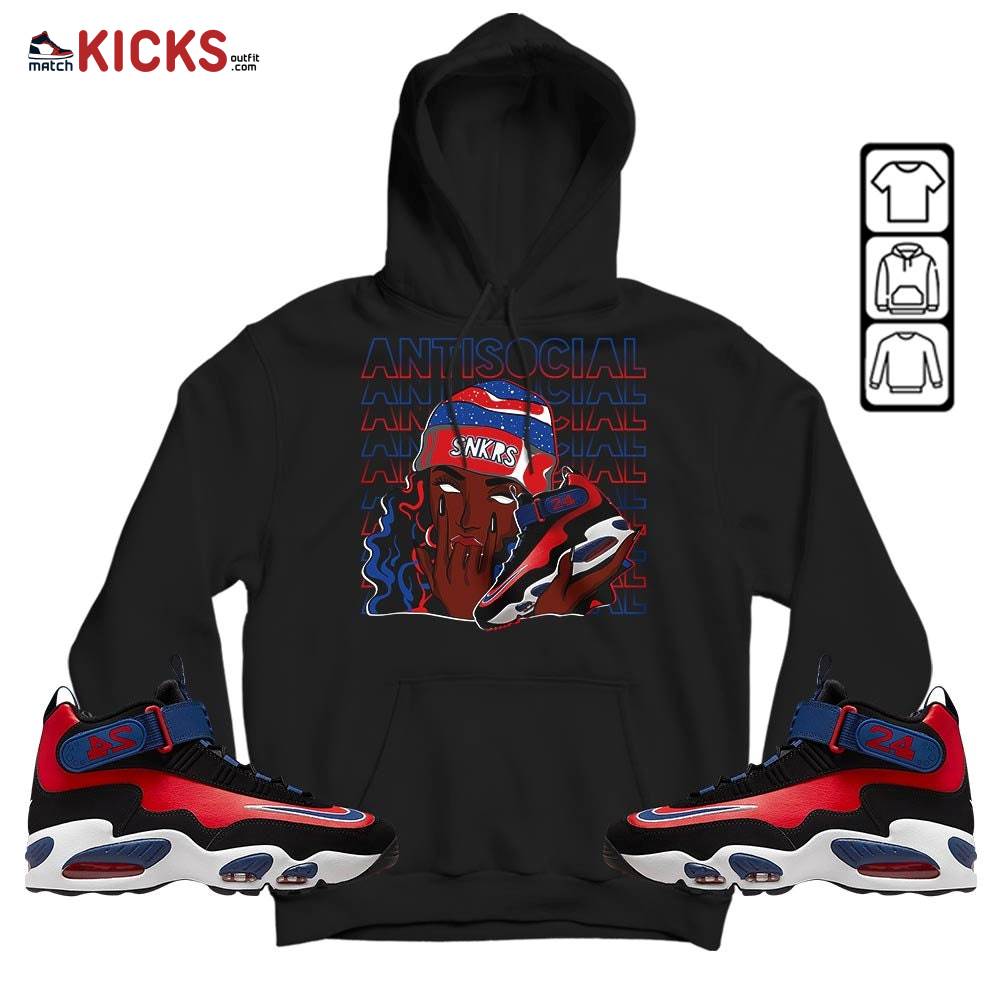 Antisocial Girl Sneaker Shirt Match Max 1 Navy Red Black, Air Griffey Max 1 Black Red Navy Blue MKO Hoodie Antisocial Girl Sneaker Shirt Match Max 1 Navy Red Black, Air Griffey Max 1 Black Red Navy Blue MKO Hoodie
