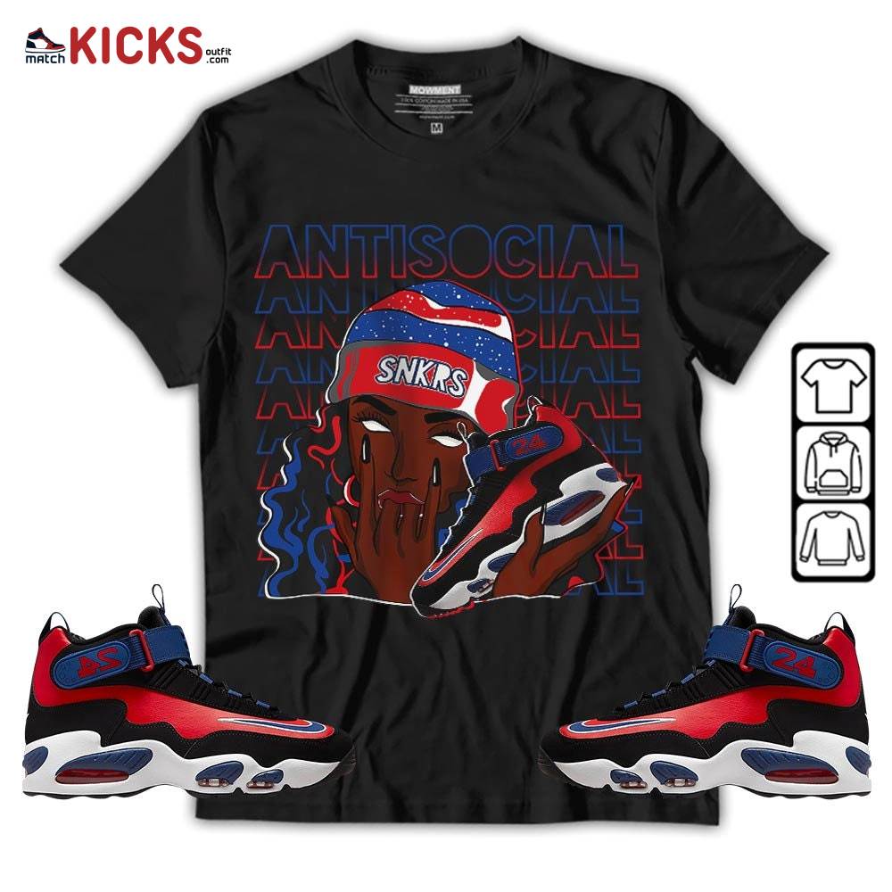 Antisocial Girl Sneaker Shirt Match Max 1 Navy Red Black, Air Griffey Max 1 Black Red Navy Blue MKO T-Shirt Antisocial Girl Sneaker Shirt Match Max 1 Navy Red Black, Air Griffey Max 1 Black Red Navy Blue MKO T-Shirt