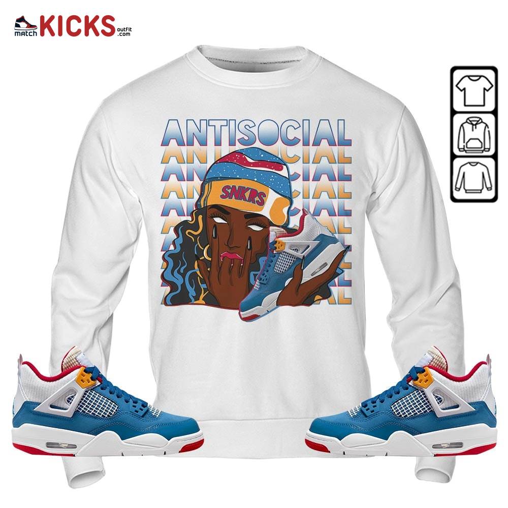 Antisocial Girl Sneaker Shirt Match Messy Room 4s, Jordan 4 GS Messy Room MKO Sweatshirt Antisocial Girl Sneaker Shirt Match Messy Room 4s, Jordan 4 GS Messy Room MKO Sweatshirt
