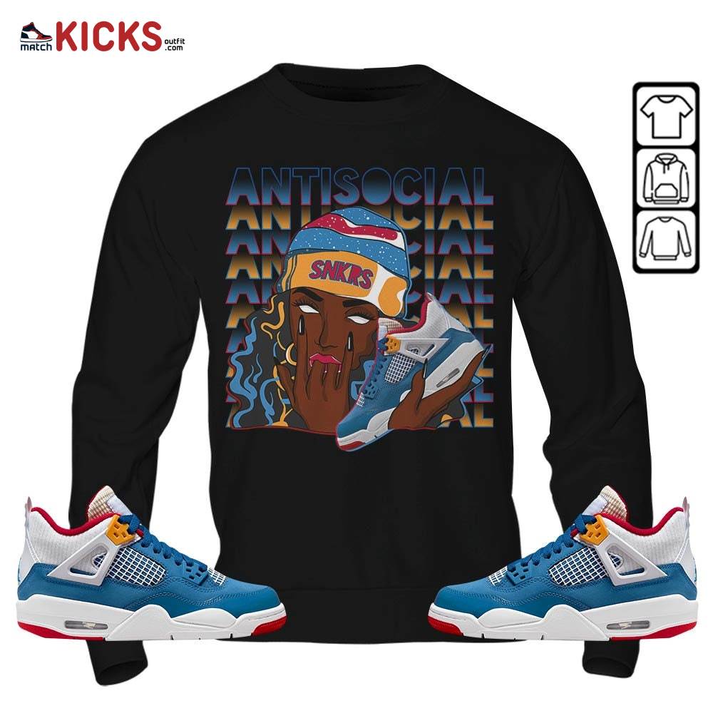 Antisocial Girl Sneaker Shirt Match Messy Room 4s, Jordan 4 GS Messy Room MKO T-Shirt Antisocial Girl Sneaker Shirt Match Messy Room 4s, Jordan 4 GS Messy Room MKO T-Shirt