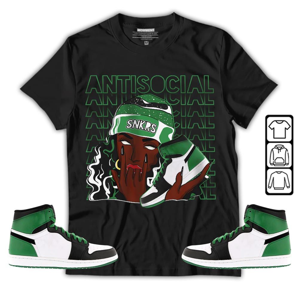 Antisocial Girl Sneaker Shirt Match OG Celtics 1s, Jordan 1 High OG Celtics MKO T-Shirt Antisocial Girl Sneaker Shirt Match OG Celtics 1s, Jordan 1 High OG Celtics MKO T-Shirt