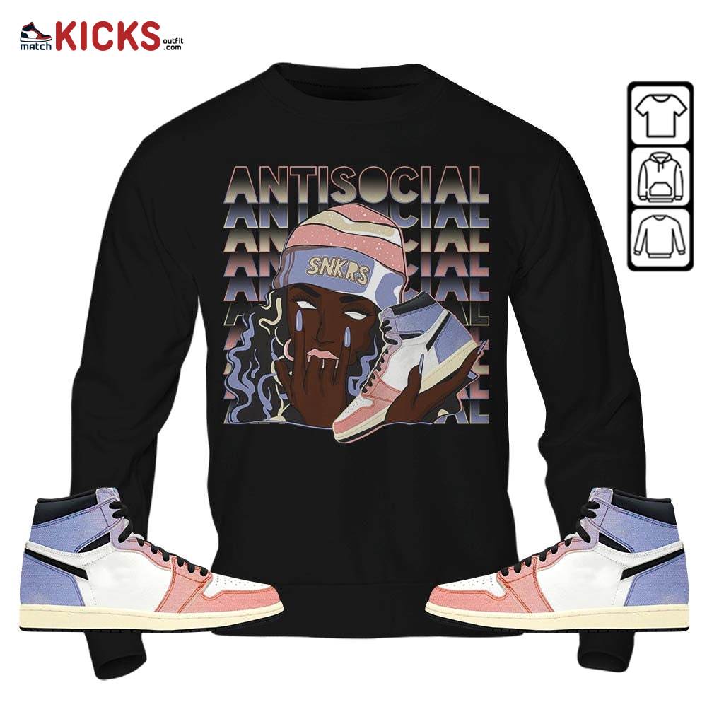 Antisocial Girl Sneaker Shirt Match Retro Skyline 1s, Jordan 1 High OG Skyline MKO Sweatshirt Antisocial Girl Sneaker Shirt Match Retro Skyline 1s, Jordan 1 High OG Skyline MKO Sweatshirt