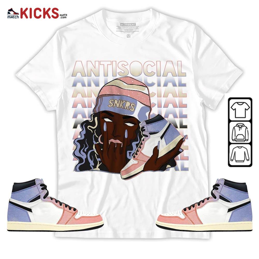 Antisocial Girl Sneaker Shirt Match Retro Skyline 1s, Jordan 1 High OG Skyline MKO Sweatshirt Antisocial Girl Sneaker Shirt Match Retro Skyline 1s, Jordan 1 High OG Skyline MKO Sweatshirt