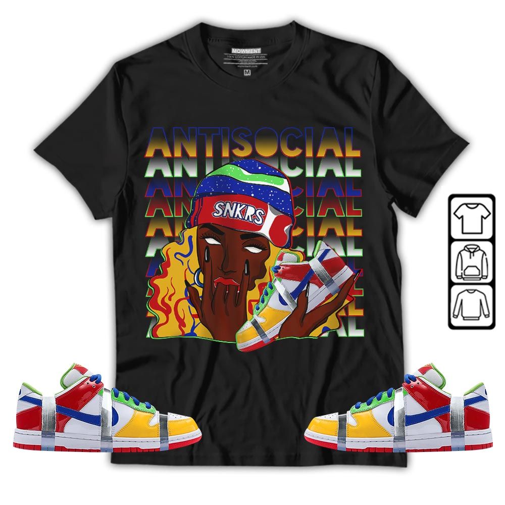 Antisocial Girl Sneaker Shirt Match SB Dunk Low eBay, SB Dunk Low Sandy MKO T-Shirt