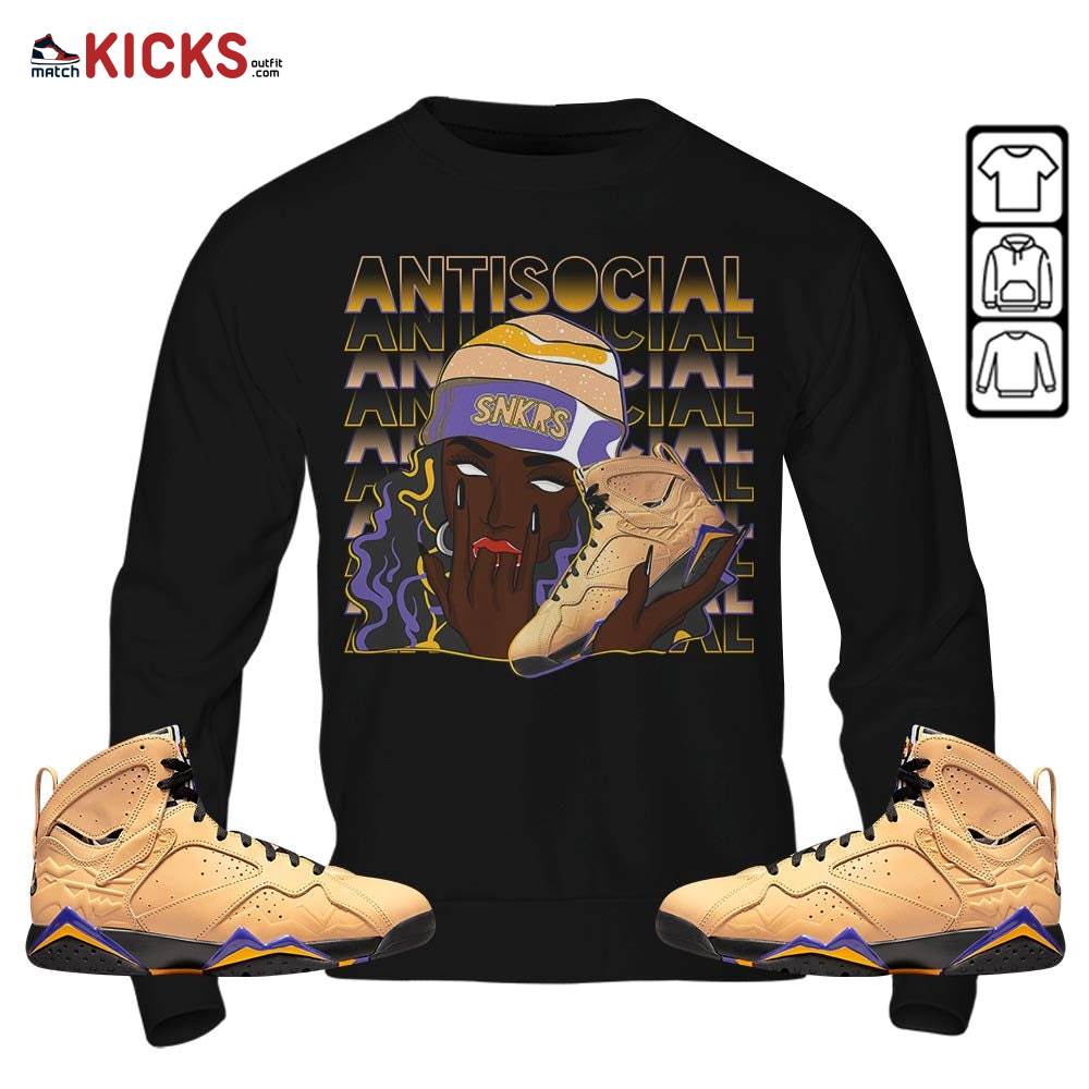 Antisocial Girl Sneaker Shirt Match Vachetta Tan 7s, Jordan 7 SE Afrobeats MKO T-Shirt Antisocial Girl Sneaker Shirt Match Vachetta Tan 7s, Jordan 7 SE Afrobeats MKO T-Shirt