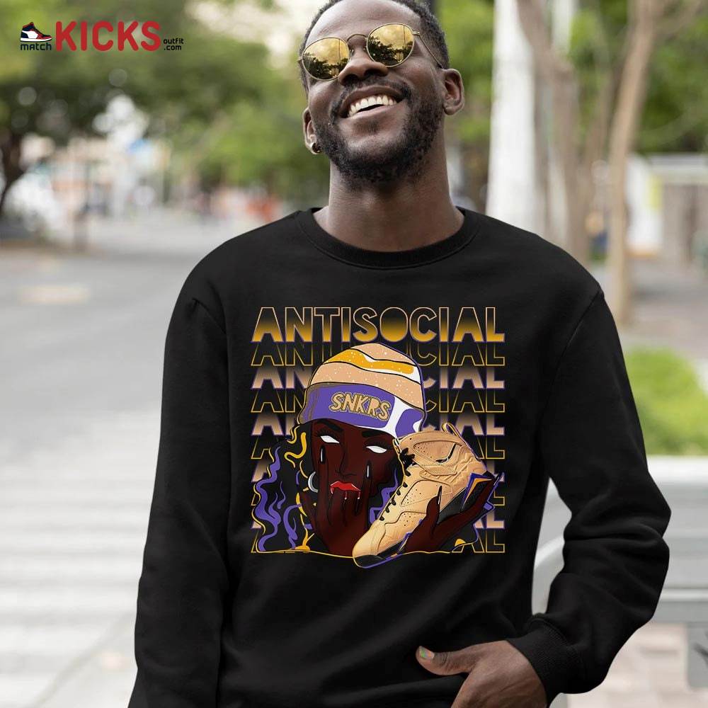 Antisocial Girl Sneaker Shirt Match Vachetta Tan 7s, Jordan 7 SE Afrobeats MKO T-Shirt Antisocial Girl Sneaker Shirt Match Vachetta Tan 7s, Jordan 7 SE Afrobeats MKO T-Shirt