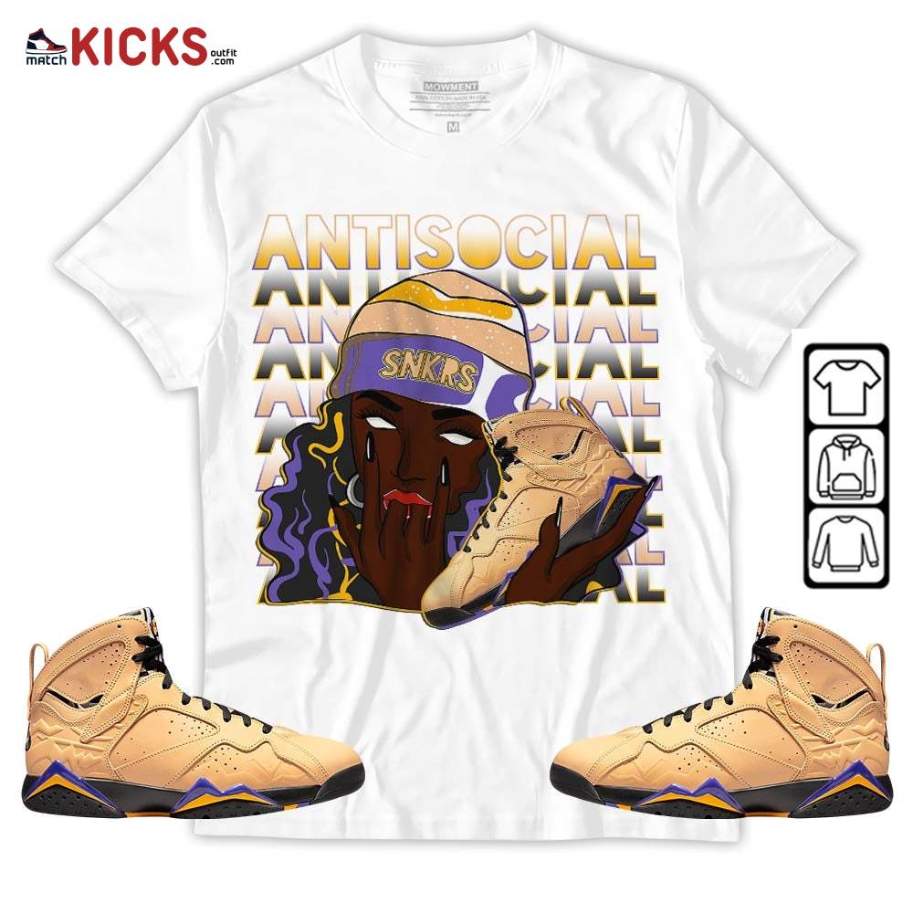 Antisocial Girl Sneaker Shirt Match Vachetta Tan 7s, Jordan 7 SE Afrobeats MKO T-Shirt Antisocial Girl Sneaker Shirt Match Vachetta Tan 7s, Jordan 7 SE Afrobeats MKO T-Shirt