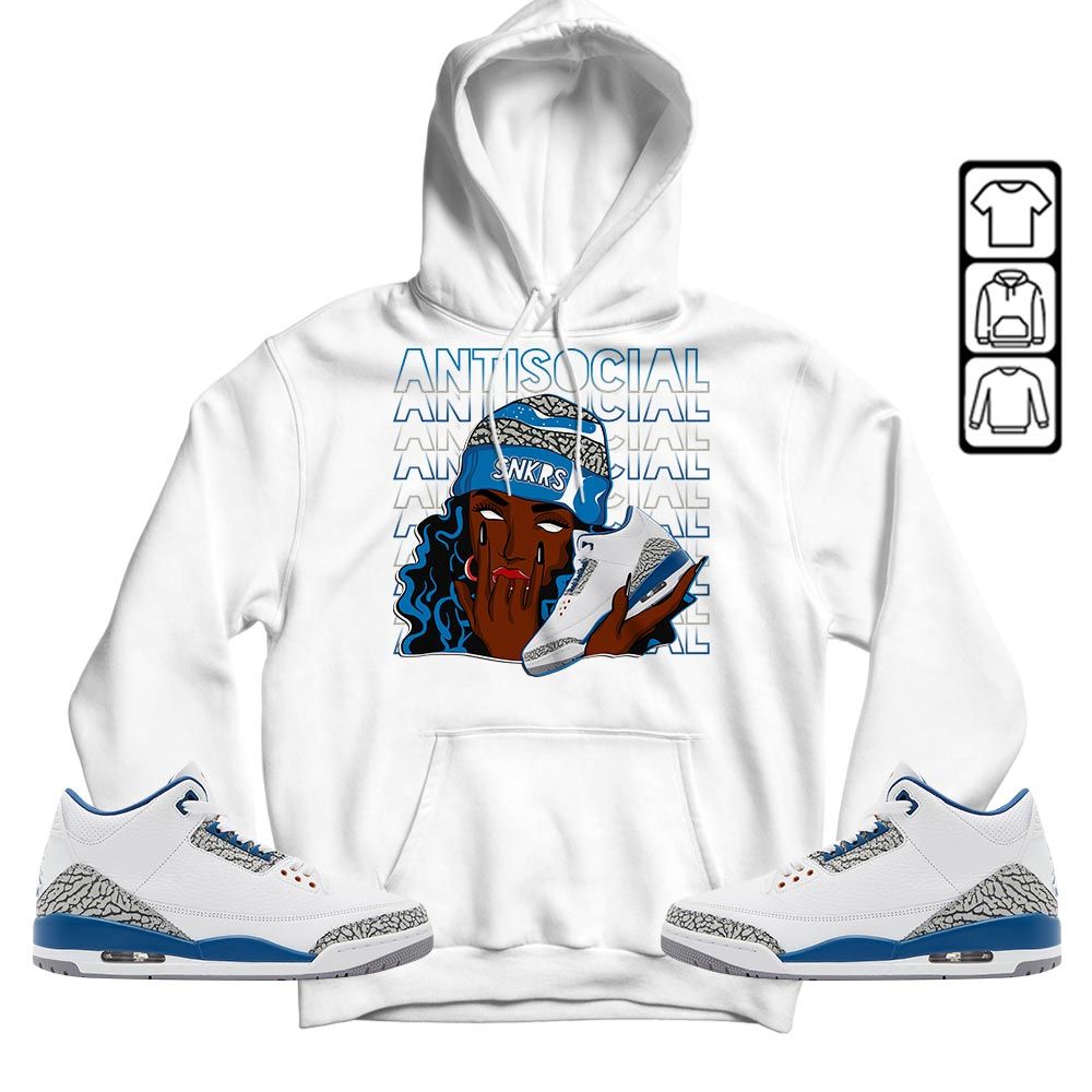 Antisocial Girl Sneaker Shirt Match Wizards 3s, Jordan Retro 3 Wizards MKO T-Shirt