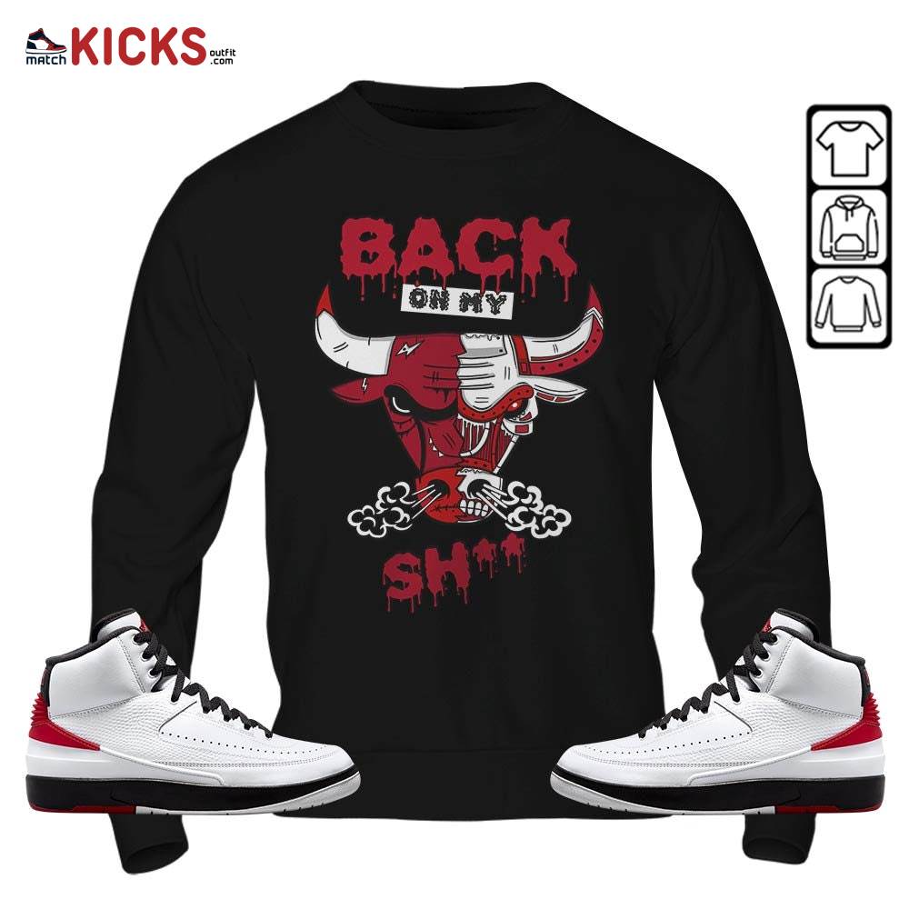 Back Bull Sneaker Shirt Match 2 Chicago Varsity Red, Jordan Retro 2 Chicago MKO T-Shirt Back Bull Sneaker Shirt Match 2 Chicago Varsity Red, Jordan Retro 2 Chicago MKO T-Shirt