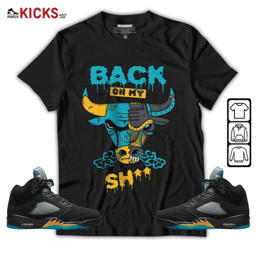 Back Bull Sneaker Shirt Match 2023 Retro Aqua 5s, Jordan 5 Aqua MKO T-Shirt Back Bull Sneaker Shirt Match 2023 Retro Aqua 5s, Jordan 5 Aqua MKO T-Shirt