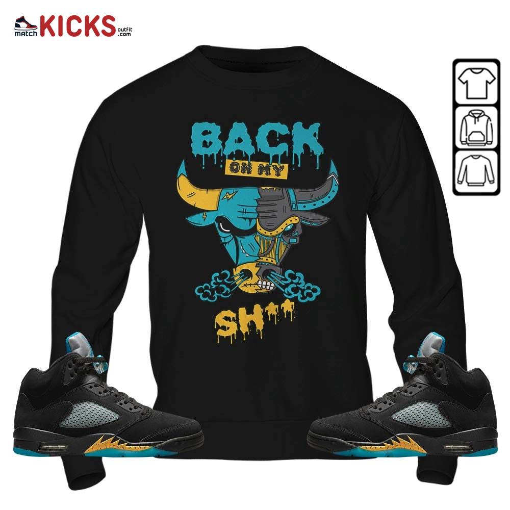 Back Bull Sneaker Shirt Match 2023 Retro Aqua 5s, Jordan 5 Aqua MKO T-Shirt Back Bull Sneaker Shirt Match 2023 Retro Aqua 5s, Jordan 5 Aqua MKO T-Shirt
