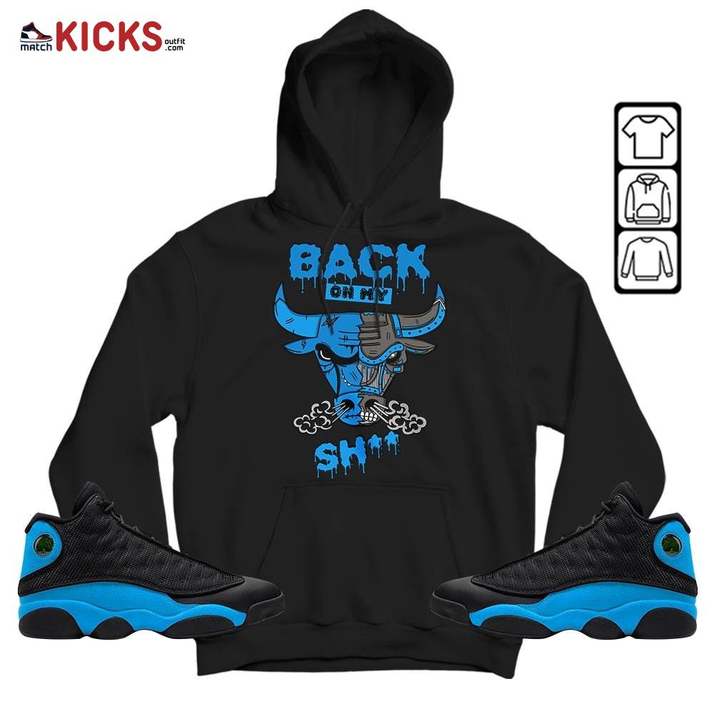 Back Bull Sneaker Shirt Match Black University Blue 13s, Jordan 13 Black University Blue 2022 MKO Hoodie Back Bull Sneaker Shirt Match Black University Blue 13s, Jordan 13 Black University Blue 2022 MKO Hoodie