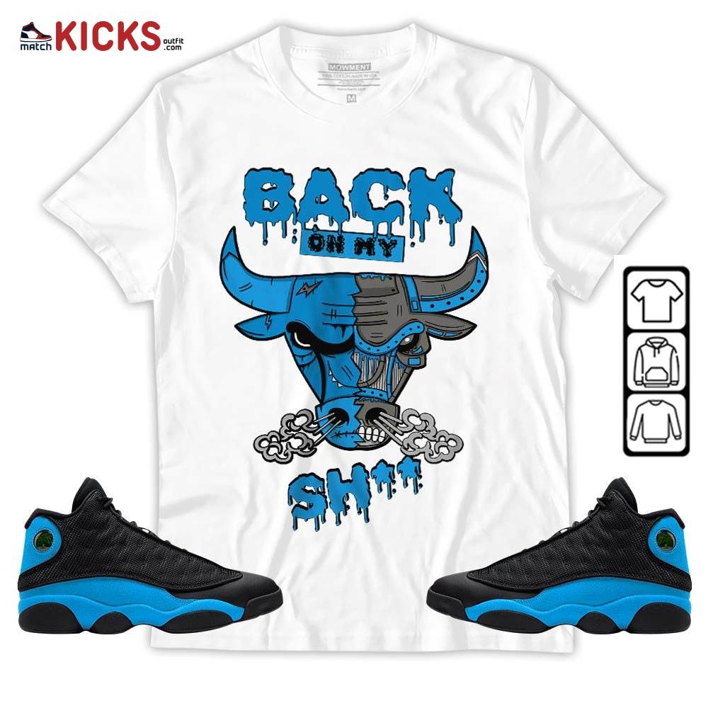 Back Bull Sneaker Shirt Match Black University Blue 13s, Jordan 13 Black University Blue 2022 MKO Hoodie Back Bull Sneaker Shirt Match Black University Blue 13s, Jordan 13 Black University Blue 2022 MKO Hoodie
