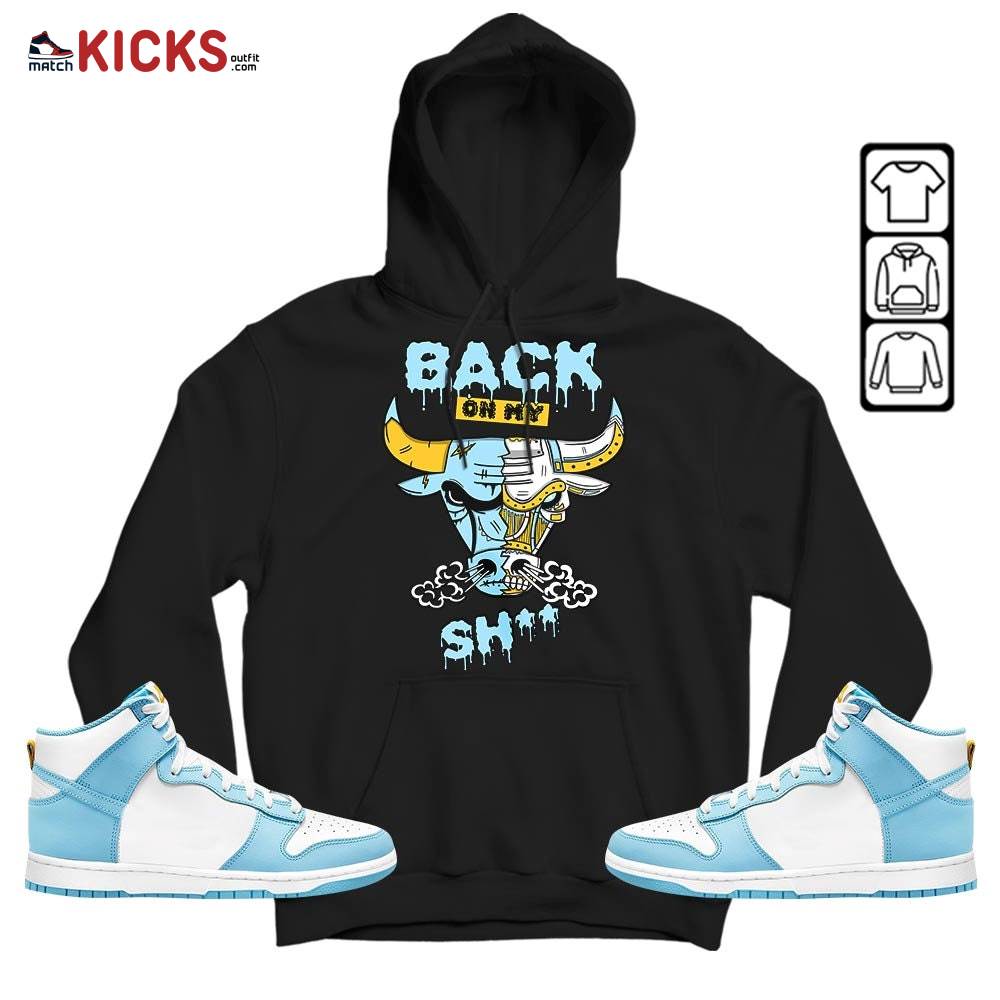 Back Bull Sneaker Shirt Match Dunk High Blue Chill, Dunk High Homer Simpson MKO T-Shirt Back Bull Sneaker Shirt Match Dunk High Blue Chill, Dunk High Homer Simpson MKO T-Shirt