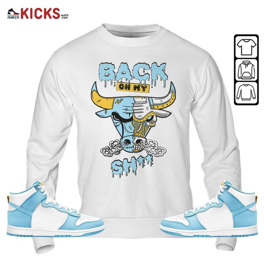 Back Bull Sneaker Shirt Match Dunk High Blue Chill, Dunk High Homer Simpson MKO T-Shirt Back Bull Sneaker Shirt Match Dunk High Blue Chill, Dunk High Homer Simpson MKO T-Shirt
