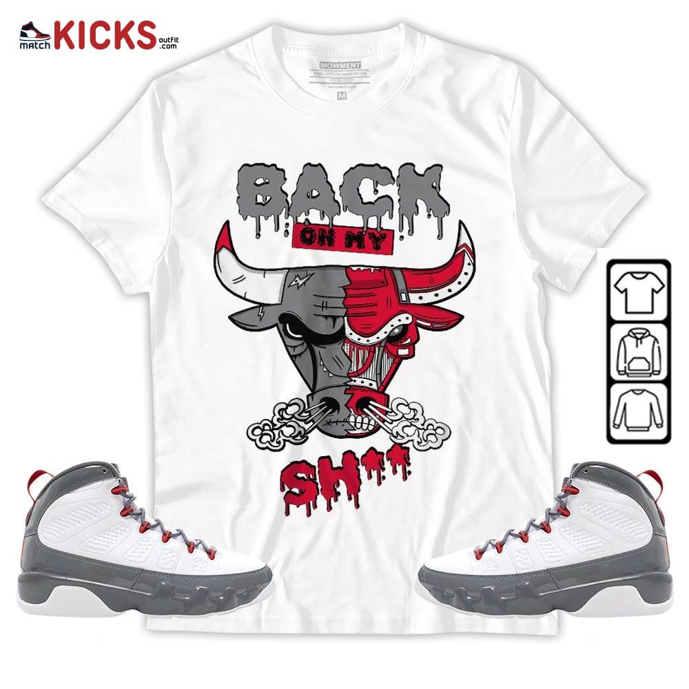 Back Bull Sneaker Shirt Match Fire Red 9s, Jordan 9 Retro Fire Red MKO Hoodie