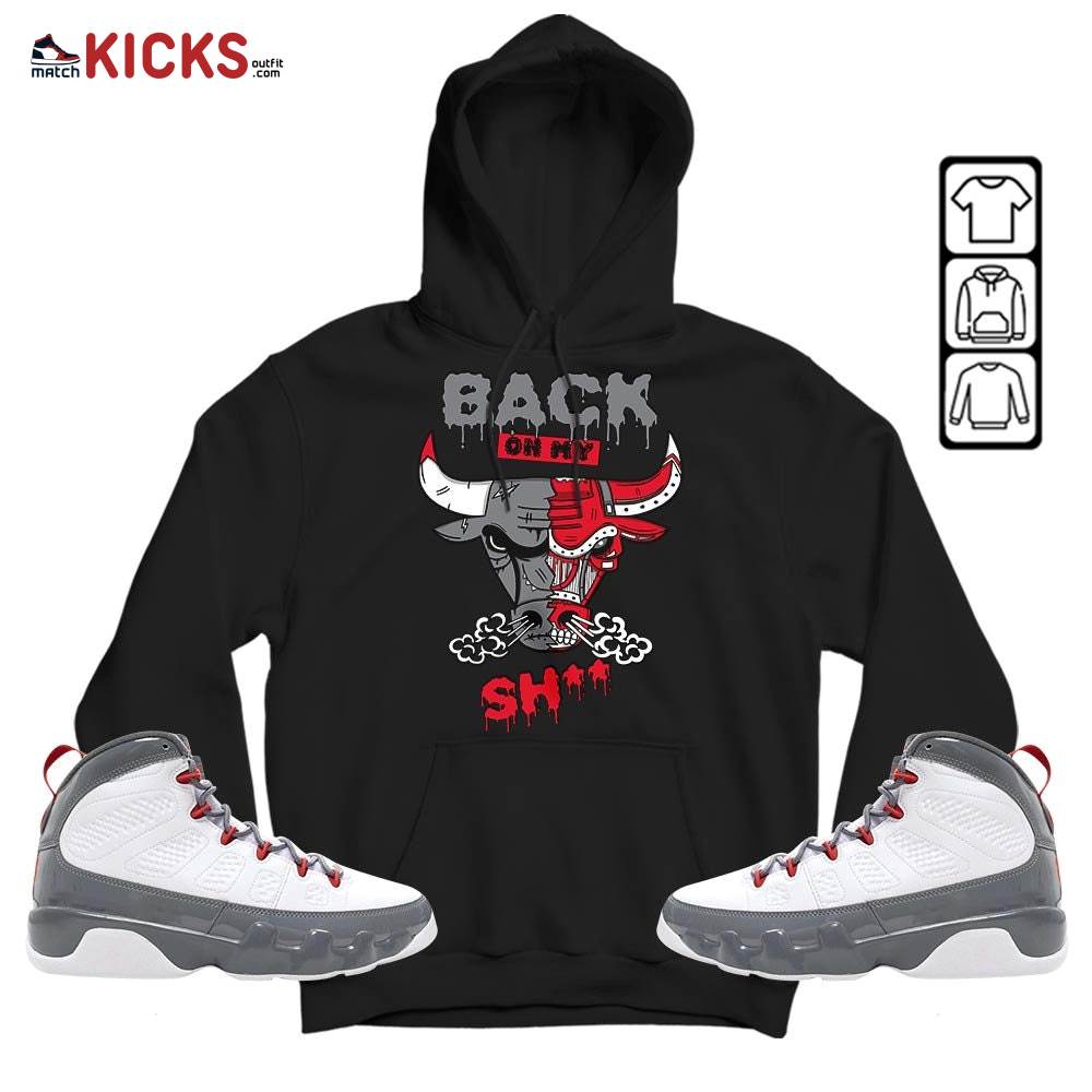 Back Bull Sneaker Shirt Match Fire Red 9s, Jordan 9 Retro Fire Red MKO T-Shirt Back Bull Sneaker Shirt Match Fire Red 9s, Jordan 9 Retro Fire Red MKO T-Shirt