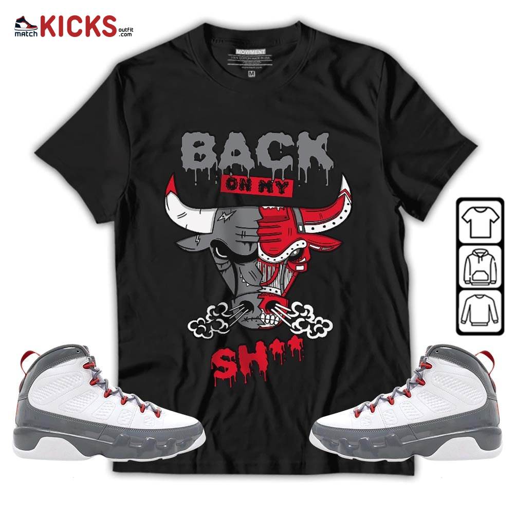 Back Bull Sneaker Shirt Match Fire Red 9s, Jordan 9 Retro Fire Red MKO T-Shirt