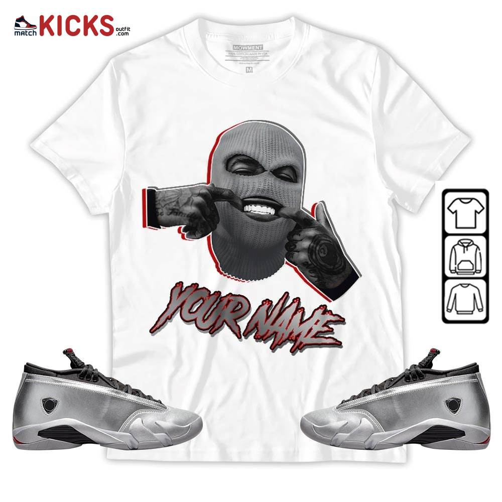 Bad Boy Custom Sneaker Shirt Match 14 Low Metallic Silver, Jordan 14 Metallic Silver MKO Sweatshirt