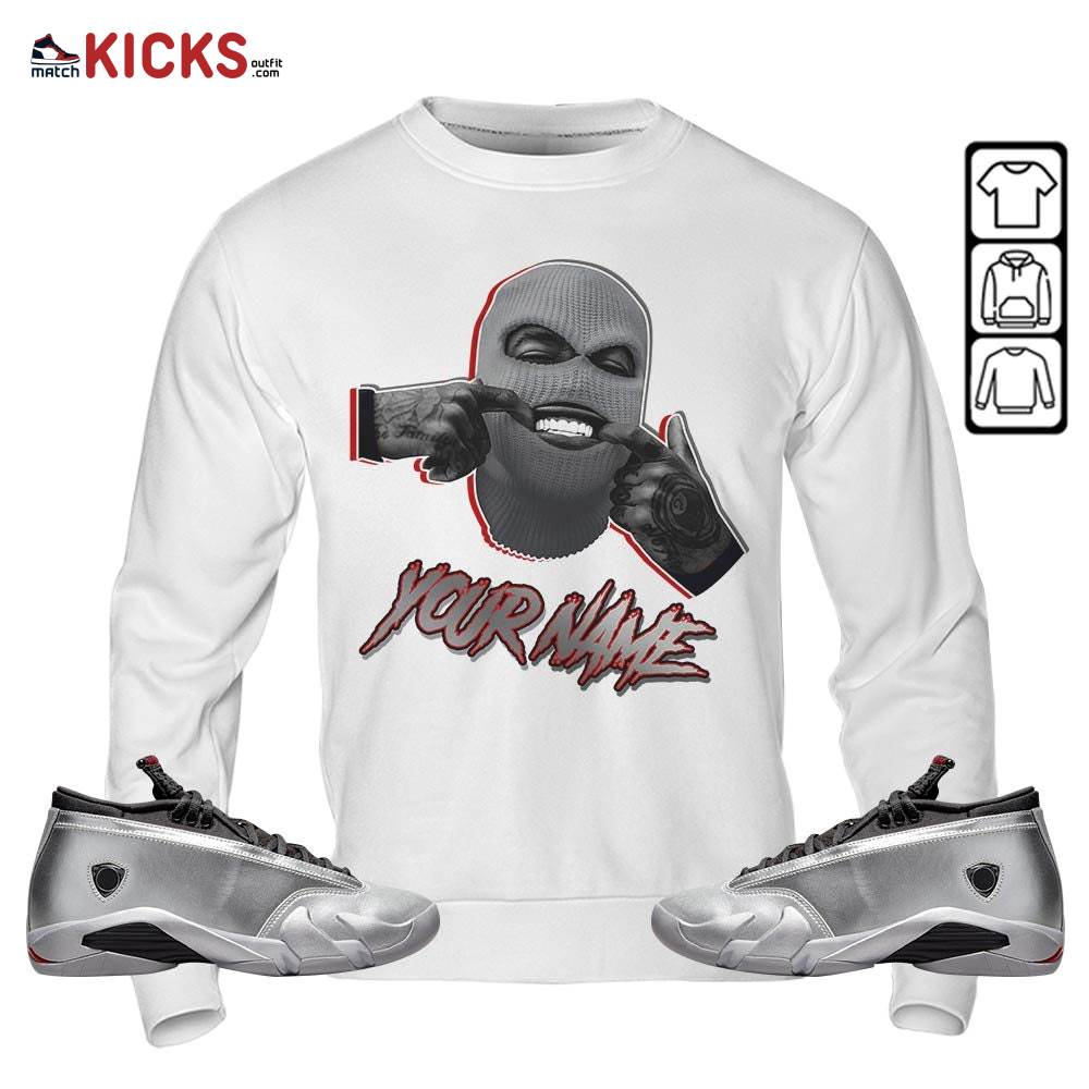 Bad Boy Custom Sneaker Shirt Match 14 Low Metallic Silver, Jordan 14 Metallic Silver MKO Sweatshirt Bad Boy Custom Sneaker Shirt Match 14 Low Metallic Silver, Jordan 14 Metallic Silver MKO Sweatshirt