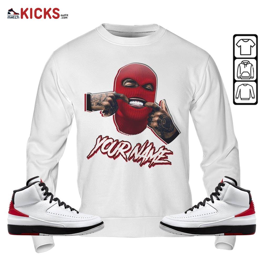 Bad Boy Custom Sneaker Shirt Match 2 Chicago Varsity Red, Jordan Retro 2 Chicago MKO Sweatshirt